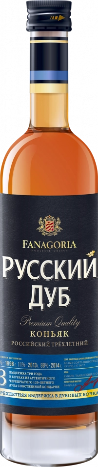 Коньяк Фанагория Русский Дуб 3 года  250 мл