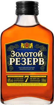 Коньяк Золотой Резерв 7 лет фляжка  100 мл