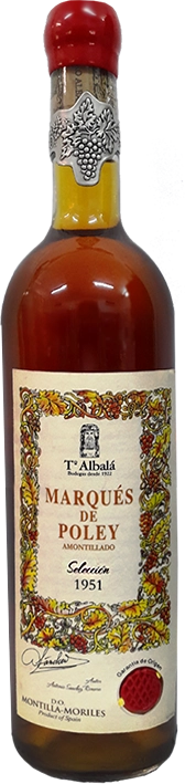 Вино ликерное сухое Montilla-Moriles DO Marques de Poley Amontillado Seleccion 1964 750 мл 22%