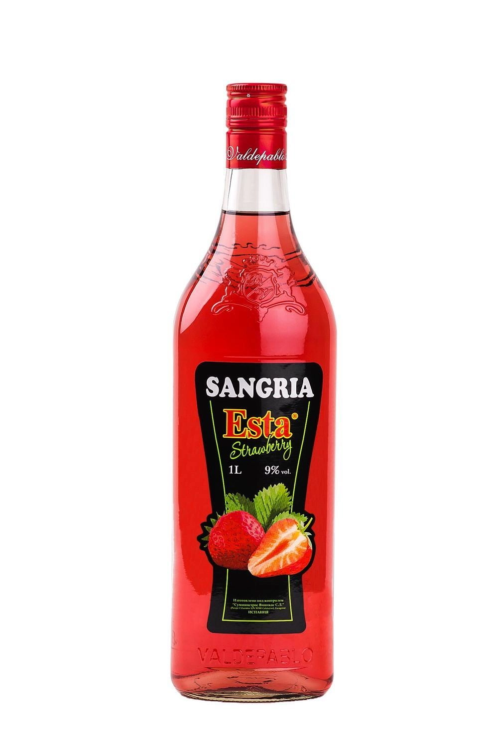 Напиток винный "Сангрия Эста Вальдепабло со вкусом клубники"(Sangria Esta Strawberry) 9% 1л