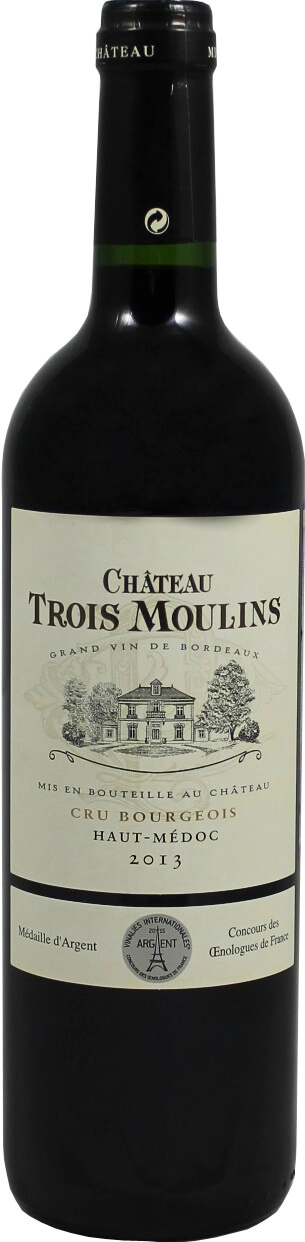 Вино  Chateau Les Trois Moulins  Шато Ле Труа Мулен  красное  сухое    2013 750 мл