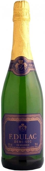 Игристое вино Francois Dulac   Demi Sec Blanc de Blancs.  750 мл