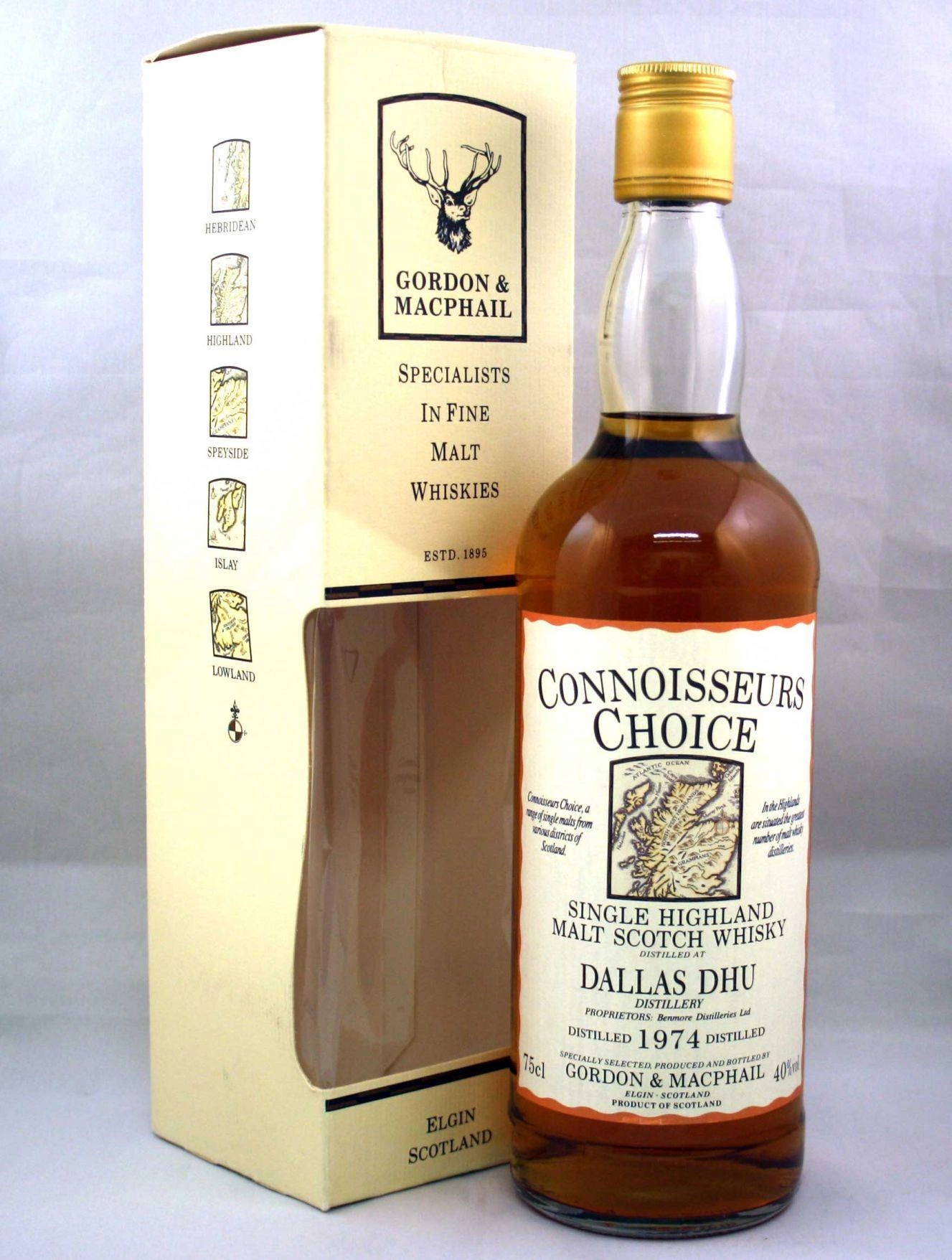 Виски "CONNOISEURES CHOICE" Dallas Dhu, "Выбор Знатока" Даллас Ду, 1974, 40% 50 мл