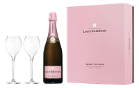 Шампанское Louis Roederer Brut Rose + 2 glasses in gift box  2014 750 мл