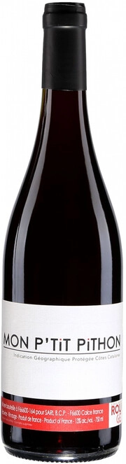 Вино Мon P’tit Pithon  Rouge Cotes Catalanes Мон Пти Питон  Кот Каталан красное  сухое  2021  750 мл  13 %
