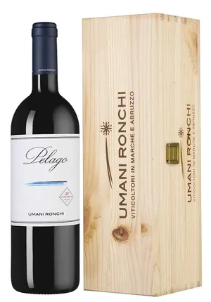 Вино Umani Ronchi Pelago Marche Rosso IGT wooden box Пелаго в подарочной упаковке 2018 750 мл  14%