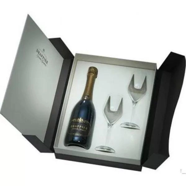 Шампанское Drappier Grande Sendree Brut Champagne AOC gift box in 2 glass  750 мл