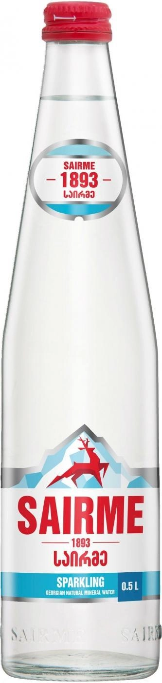 Вода Sairme Sparkling glass Саирме газированная в стеклянной бутылке 500 мл