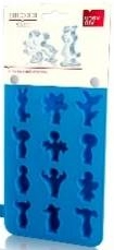 Форма для приготовления льда VacuVin Ice Cube Tray / Party People Blue, Веселые человечки, блистер, цвет: голубой