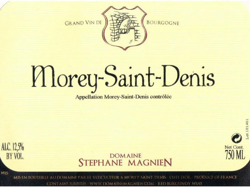 Вино Domaine Jean-Paul  Magnien Morey St. Denis АОС Домен Жан-Поль Маньен  Море-Сен-Дени 1995 1500 мл