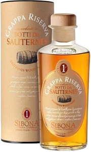 Граппа  Sibona  Grappa Riserva Sauternes   Wood Finish  in tube  500 мл
