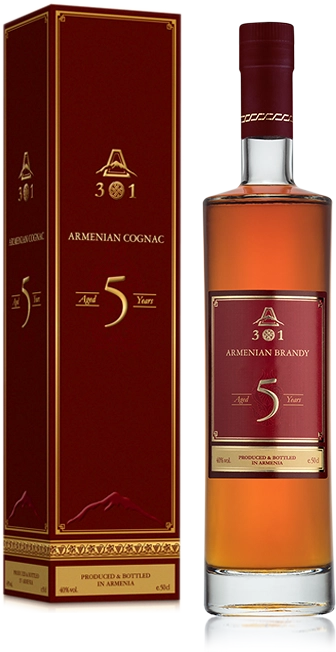 Коньяк ТМ А301 "АРМЯНСКИЙ КОНЬЯК А301", 5 лет  алк.40%  500 мл