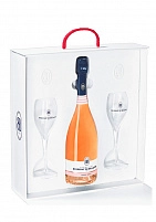 Вино Besserat de Bellefon Cuvee des Moines Brut Rose gift in box + 2 glasess  750 мл