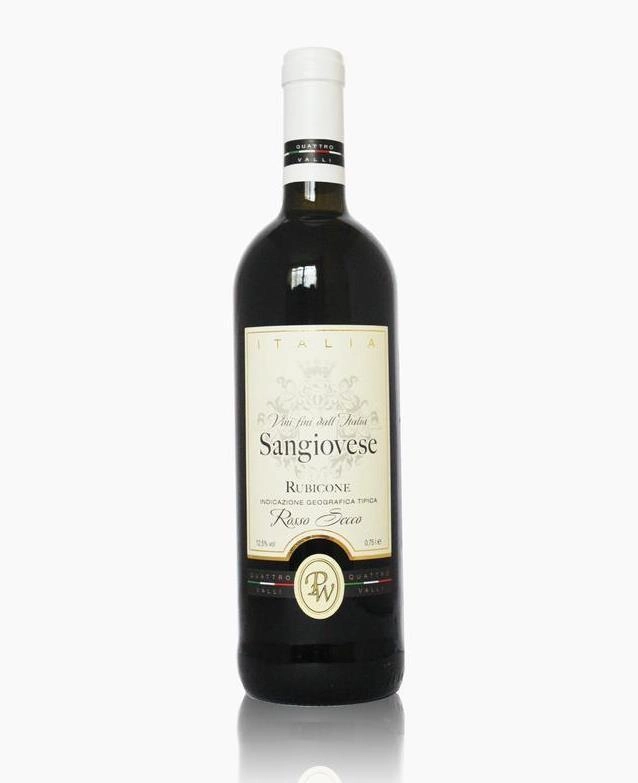 Вино  Cantine Quattro Valli  Sangiovese Rubicone  Кантине Кватро Валли  Cанджовезе Рубиконе IGT 750 мл