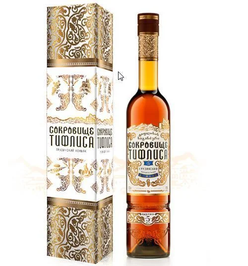 Коньяк  Treasure Tiflis  5 Years Old gift box Сокровище Тифлиса 5-летний в подарочной коробке  500 мл