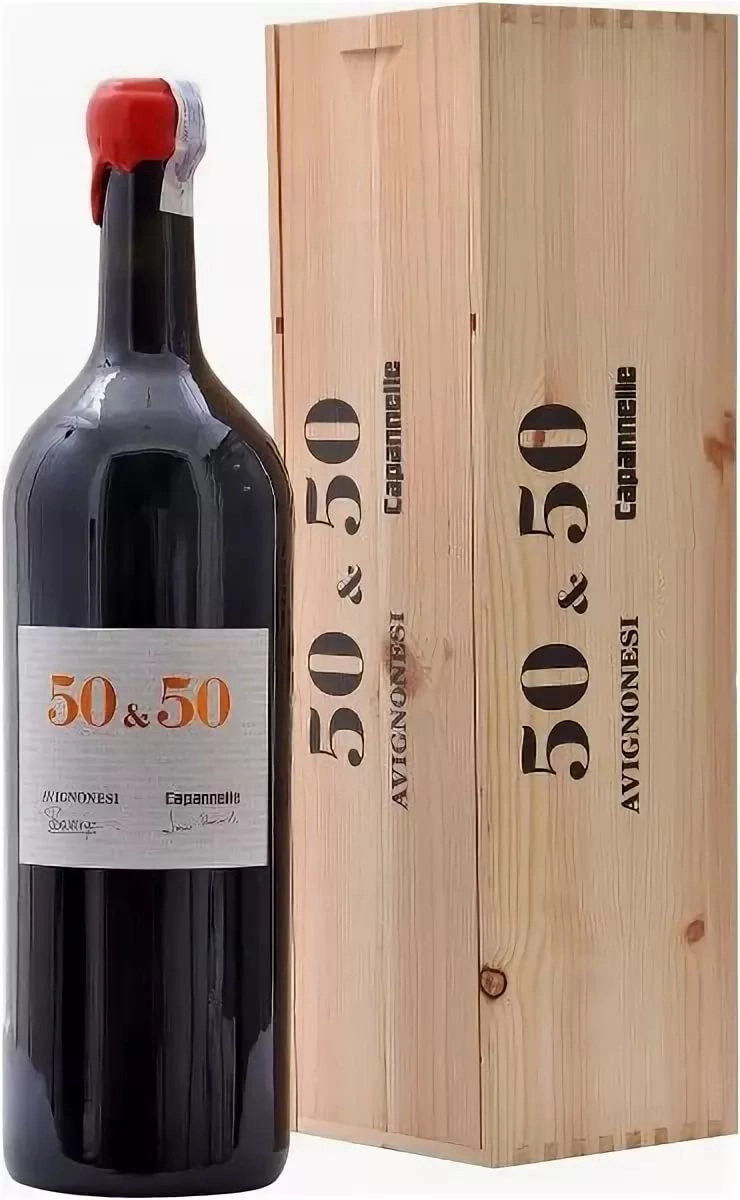 Вино Avignonesi-Capannelle 50 & 50  Vino da Tavola di Toscana IGT wooden box  2015 1500 мл