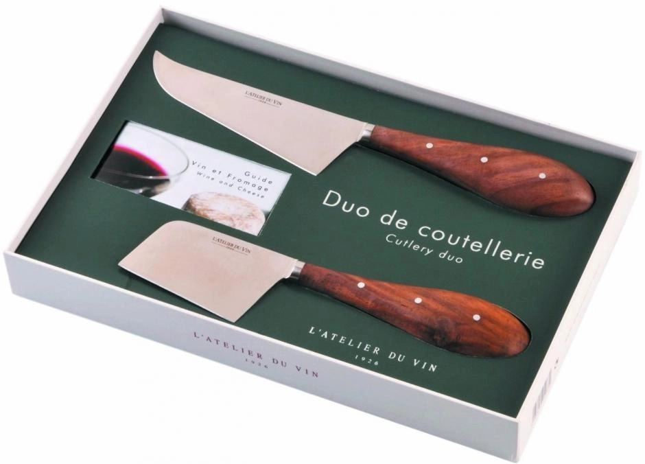 Набор для сыра L'Atelier du Vin Set for cheese  Duo de Coutellerie  in box  Ателье дю Ван  Набор для сыра  Дуо де Катлери 2 ножа и книга-руководство