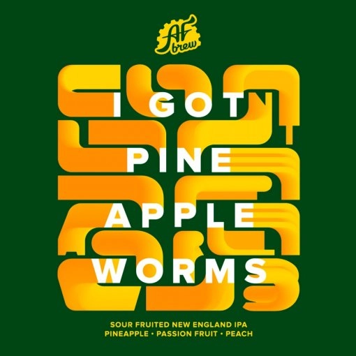 Пиво  AF Brew  I Got Pineapple Worms  АФ Брю Ай гот  Пайнэппл Вормс    ж/б  500 мл