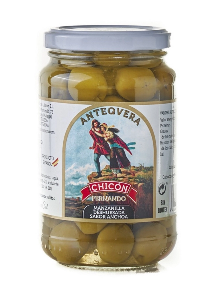 Оливки Manzanilla Deshuesada Sabor Anchoa Pitted Green Olives  370 мл