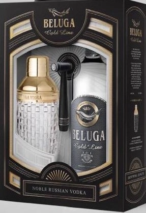 Подарочный набор   Vodka Beluga  Белуга  Голд Лайн  700 мл  с шейкером