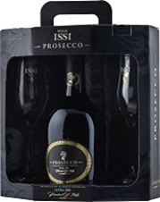 Игристое вино ISSI Prosecco Extra Dry DOC gift box a glass 750 мл