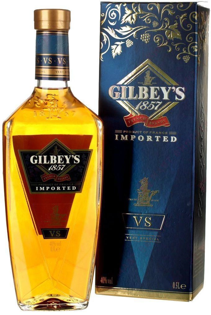 Бренди "Gilbey's 1857" VS, gift box, Гилбиз 1857 VS п/уп 0.5 40%