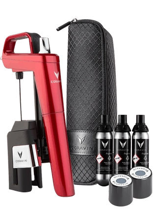 Система для подачи вин по бокалам Coravin Model 6 Модель 6 красный + 3 капсулы + игла + 2 пробки + чехол для переноски