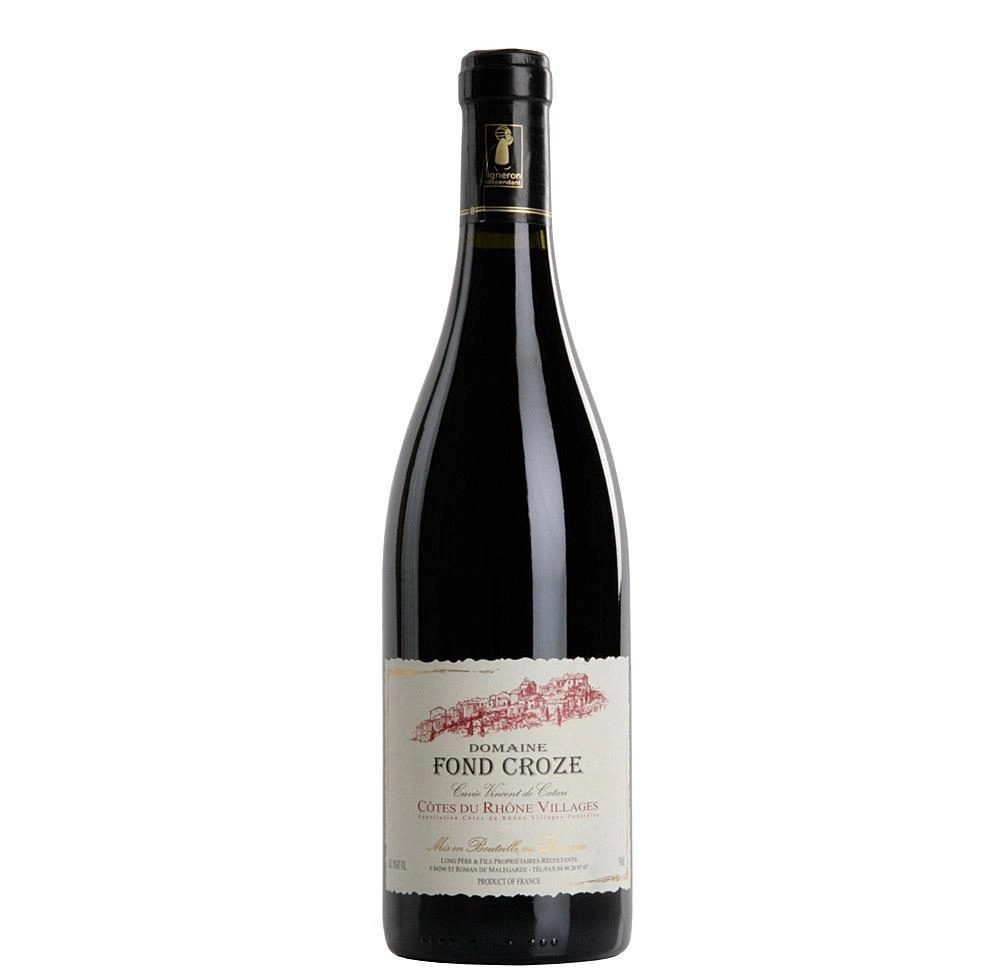 Вино  Domaine Fond Croze AOC Cotes du Rhone Cuvee Vincent de Catari Домен Фонд Кроз  Кот-дю-Рон Кюве Винсен де Катари 2013 750 мл