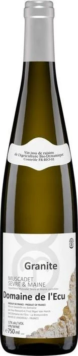 Вино Domaine de l'Ecu, "Expression de Granite" Muscadet Sevre et Maine AOC, Домен де л'Экю, "Экспрессьон де Гранит" Мюскаде Севр-э-Мэн 2015 бел. сух. 0,75