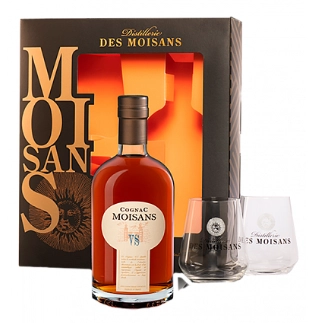 Коньяк  Cognac Moisans VS Коньяк Муазон ВС (в подарочной упаковке из картона с 2 бокалами 700 мл