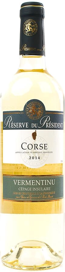 Вино Vignerons de l'lle de Beaute AOC Corse Reserve du President Vermentino Виньерон де ль'Иль де Боте Корсе Резерв дю Президент Верментино 2021 750 мл