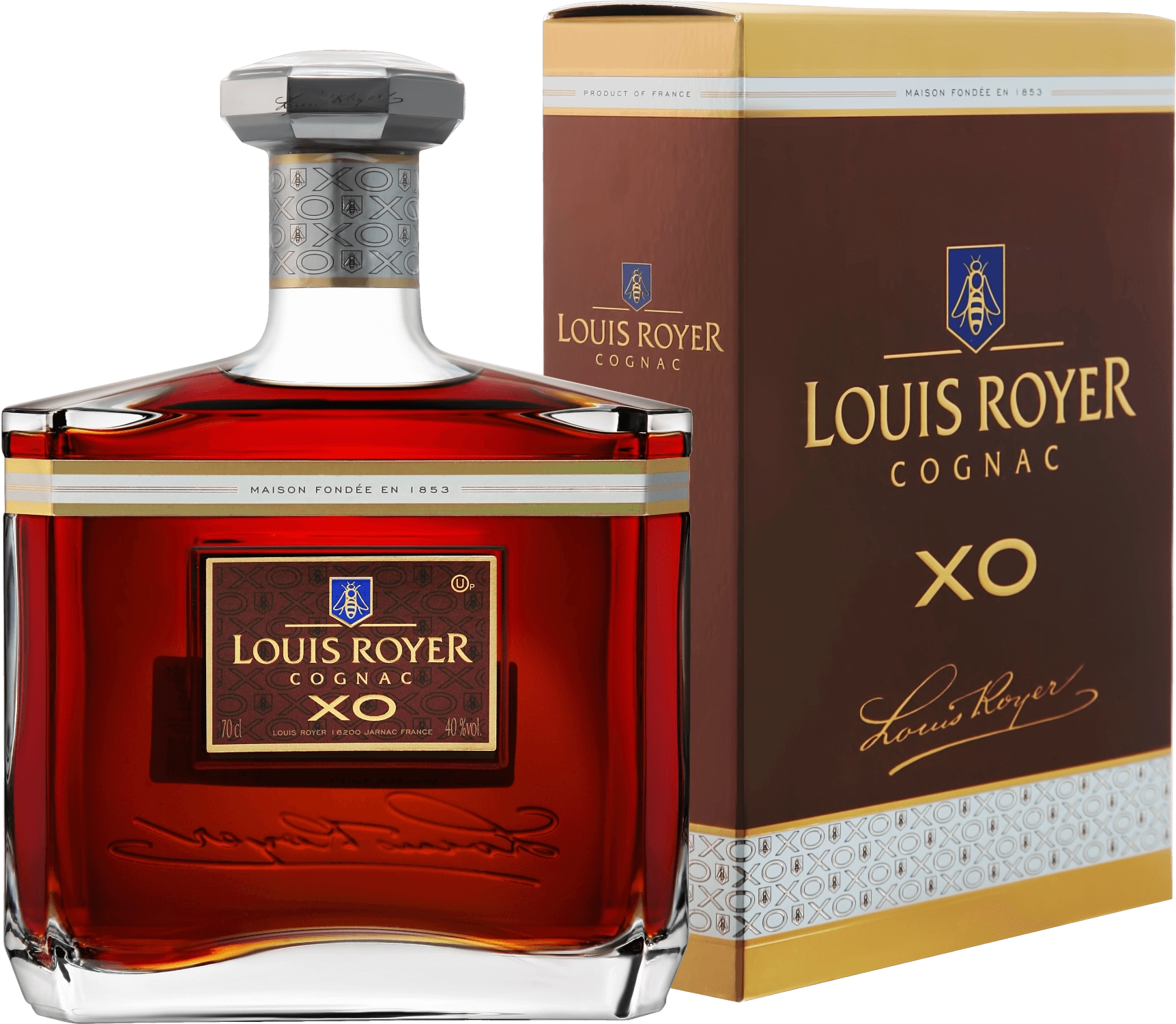 Коньяк Louis Royer XO Kosher   in gift box  Луи Руайе XO кошерный  в подарочной упаковке 700 мл