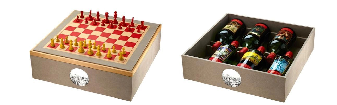 Подарочный набор Art Russe Château La Grace Dieu des Prieurs Saint-Emilion Gran Cru Шато Ля Грас Дьё де Приёр Арт Русс Гран Крю набор из 6 бутылок в деревянном шахматном ящике 2015