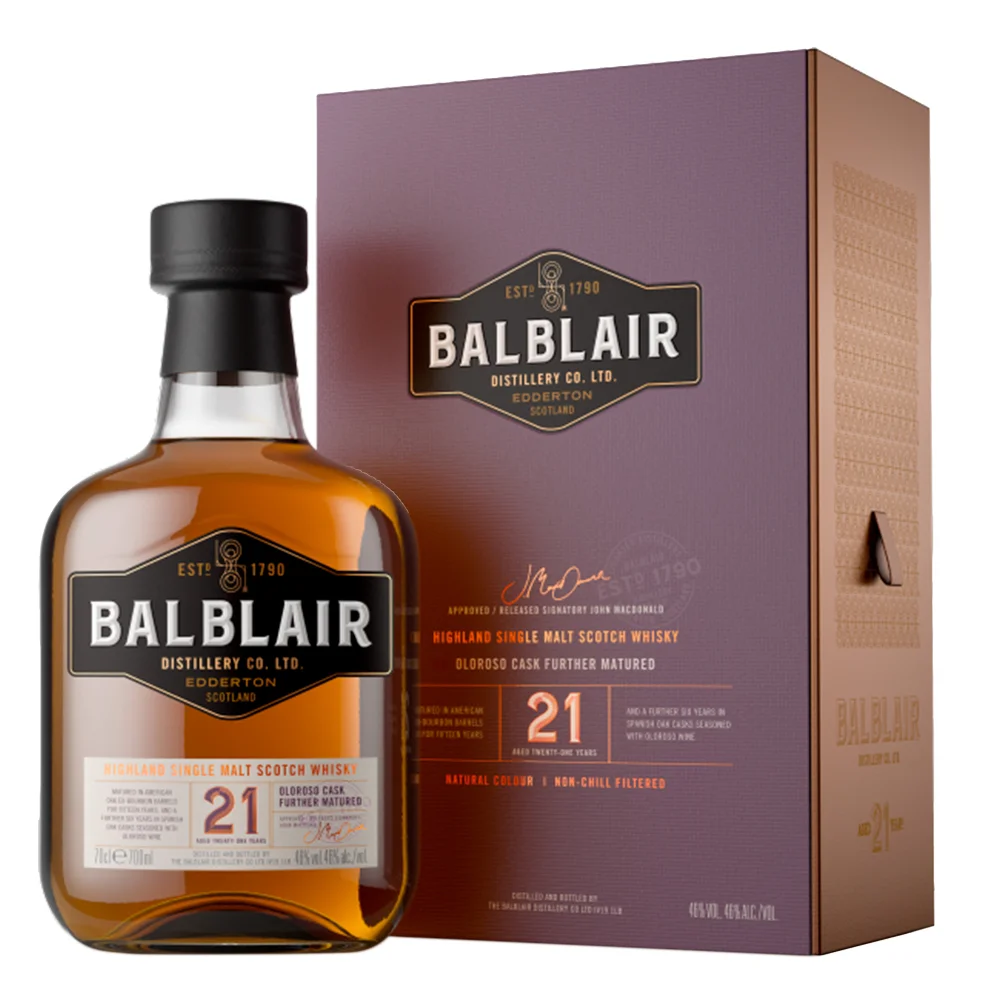 Виски Balblair 21 Year Old   gift box  700 мл  46%