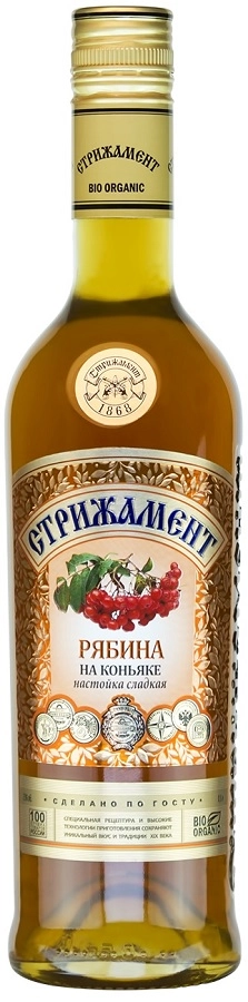 Настойка сладкая Стрижамент Рябина на коньяке 500 мл