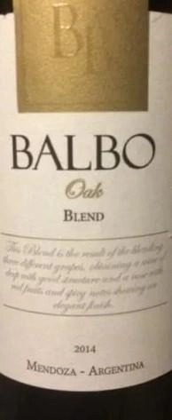 Вино Balbo Оак  Blend   red  2017  750 мл