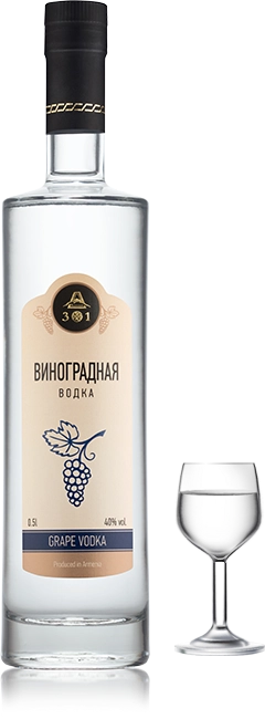 Водка ВИНОГРАДНАЯ ТМ А301,  алк.40% 500 мл