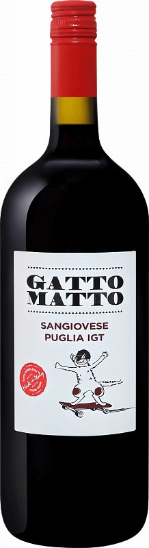 Вино   Villa degli Olmi  Gatto Matto Sangiovese Puglia IGT  Вилла Дельи Ольми  Гатто Матто Санджовезе Апулия 2020  1500 мл