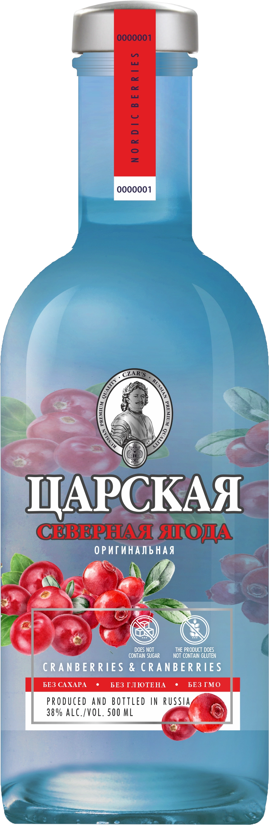 ВОДКА ЦАРСКАЯ ОРИГИНАЛЬНАЯ СЕВЕРНАЯ ЯГОДА   38% 500 мл