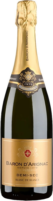 Игристое вино Baron d'Arignac Blanc de Blancs Demi-Sec 750 мл