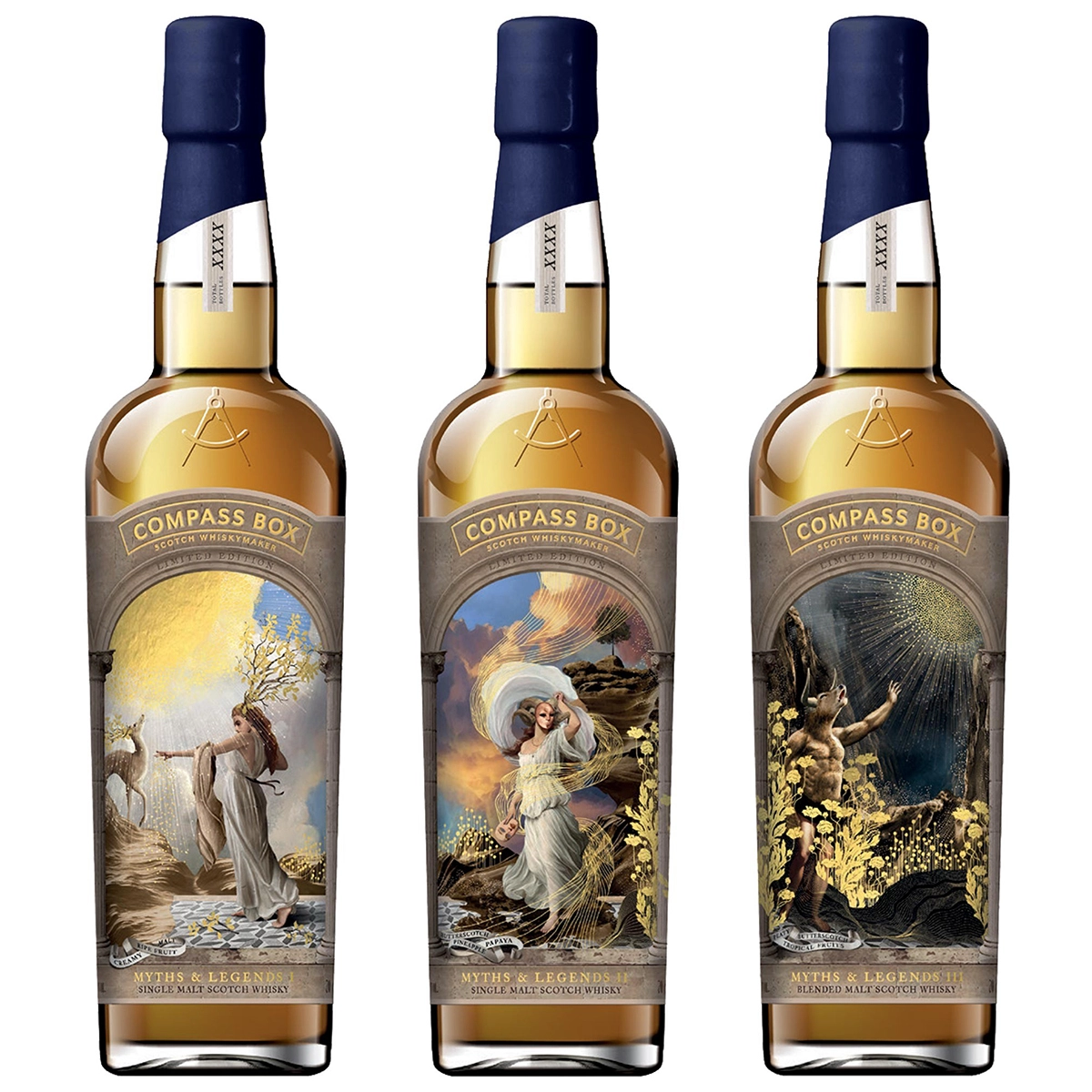Виски Набор   Compass Box Myths & Legends 3 btls Set incl. Single malts and Blended Malt Scotch Whisky   700 мл