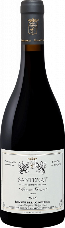 Вино  Domaine De La Choupette  Comme Dessus Santenay AOС  Домен де ля Шупетт Комм Дессю Сантене  2019 750 мл