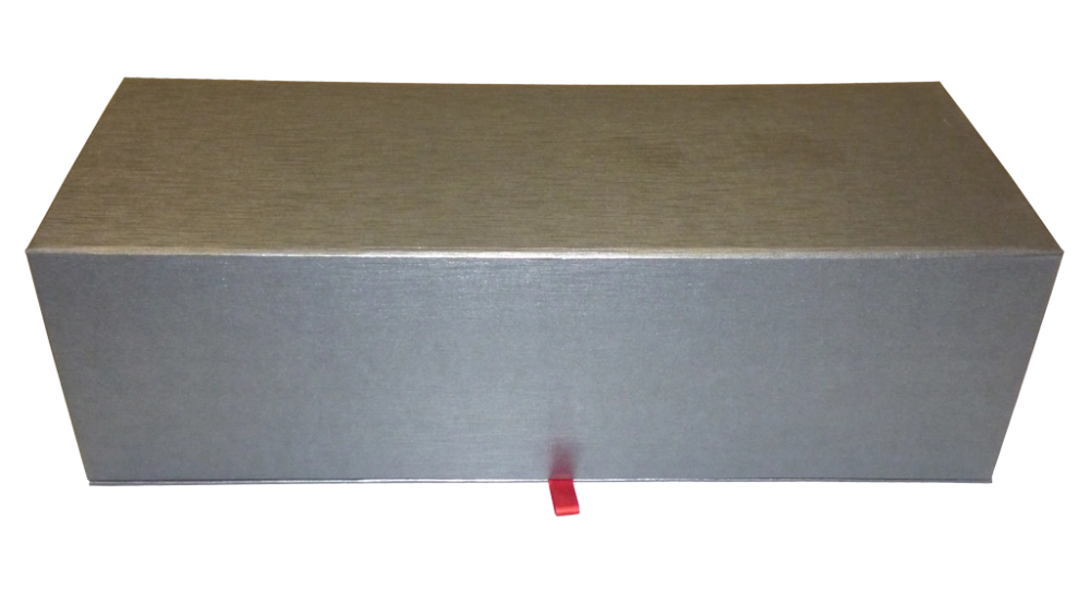 Коробка на 1 бутылку Gift box for 1 bottle black 14.3x11.2x37.8  YF12-W020  Коробка на 1 бут. серебристо-серая  14.3x11.2x37.8 см  YF12-W020