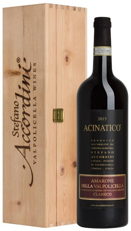 Вино Stefano Accordini  Amarone della Valpolicella Classico Acinatico wooden cаse  2018 1500 мл 16%
