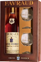 Коньяк Favraud VS gift box + 2 glasses Фавро ВС в подарочной упаковке + 2 бокала 700 мл
