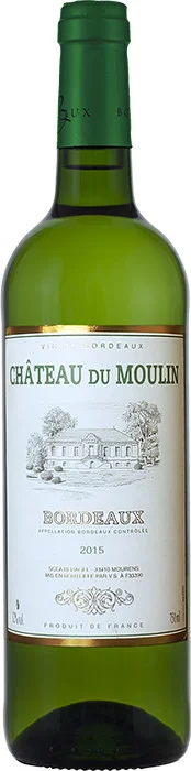 Вино Chateau du Moulin Blanc Bordeaux AOC Шато дю Мулен Блан 2015 750 мл