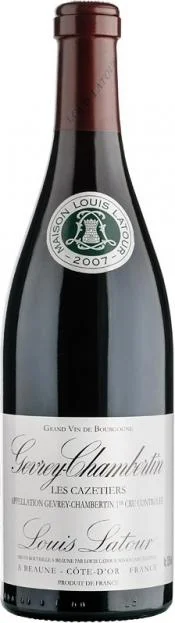 Вино Louis Latour, Gevrey-Chambertin 1-er Cru "Les Cazetiers" AOC, Луи Латур, Жевре-Шамбертен Премье Крю "Ле Казетье", 2007, 750мл
