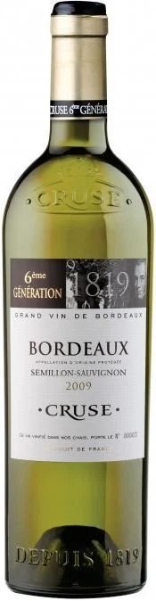 Вино Cruse 6-eme generation Semillon-Sauvignon Bordeaux AOP 6-е поколение Семильон-Совиньон 750 мл