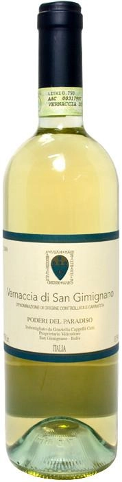 Вино Poderi del Paradiso, Vernaccia di San Gimignano, Toscana DOCG  Подери дель Парадизо, Верначча ди Сан Джиминьяно 2018 750 мл