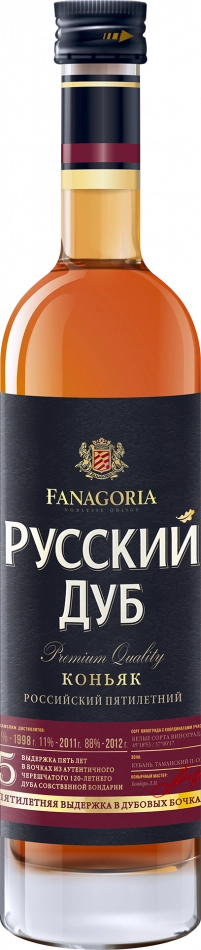 Коньяк Фанагория Русский Дуб 5 лет 250 мл